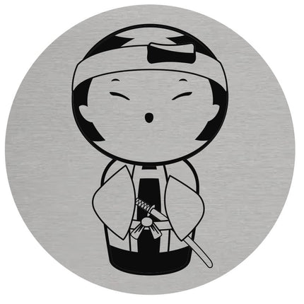 Türschild Ø75mm Herren Samurai