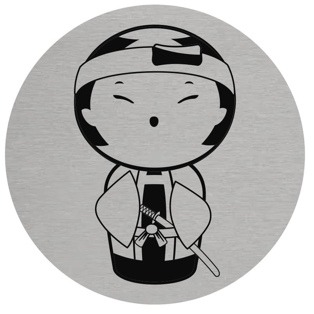 Türschild Ø75mm Herren Samurai