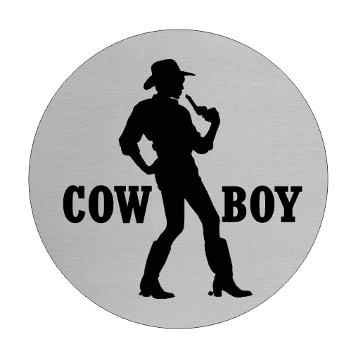 Türschild Ø75mm Cowboy