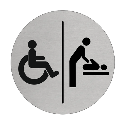 Türschild Ø75mm Barrierefrei | Wickeltisch