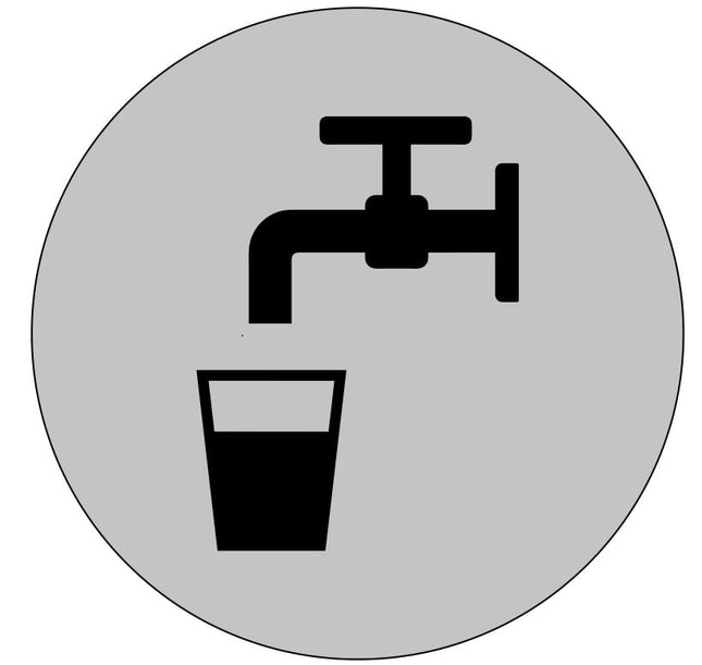 Türschild Ø75mm Trinkwasser