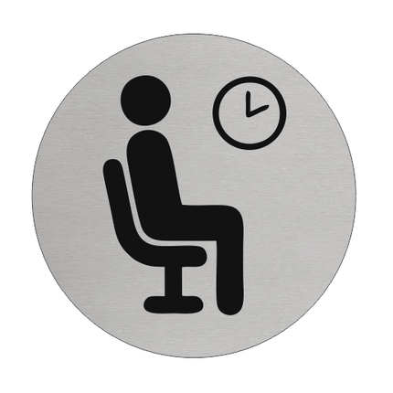 Türschild Ø75mm Wartezimmer