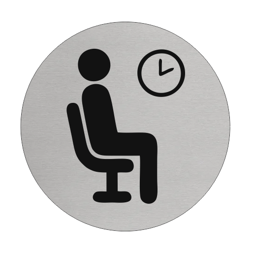 Türschild Ø75mm Wartezimmer