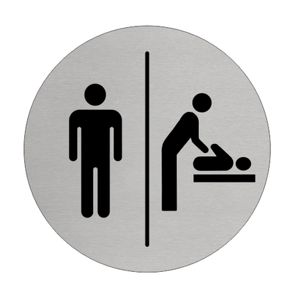 Türschild Ø75mm Herren | Wickeltisch