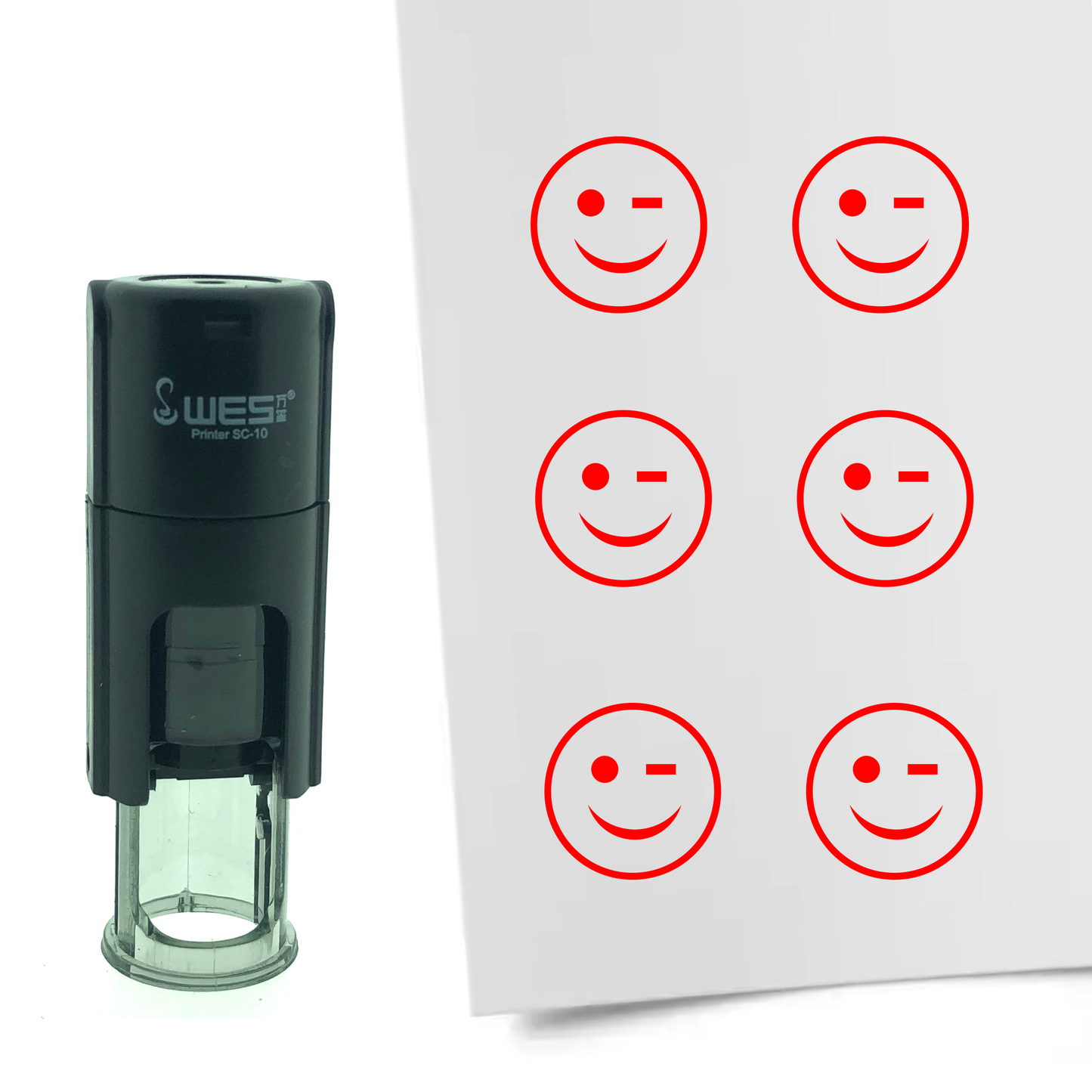 Stempel Zwinkernder Smiley Ø10mm rund