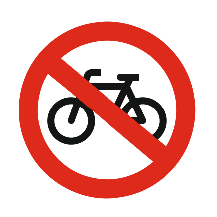 Türschild Ø75mm Fahrräder abstellen verboten