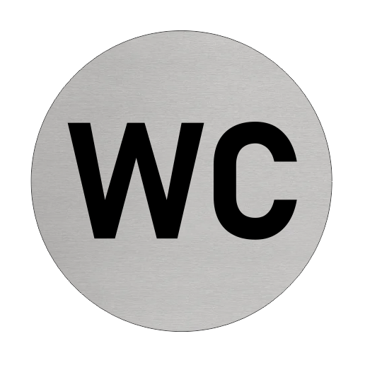 Türschild Ø75mm WC