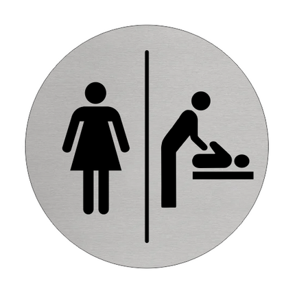 Türschild Ø75mm Damen | Wickeltisch