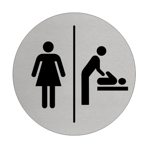 Türschild Ø75mm Damen | Wickeltisch
