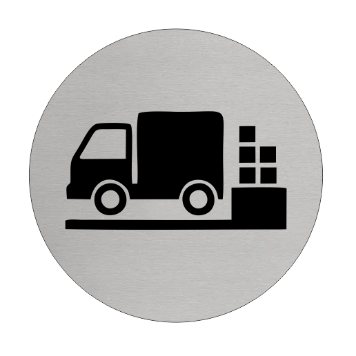 Türschild Ø75mm Be- und Entladen