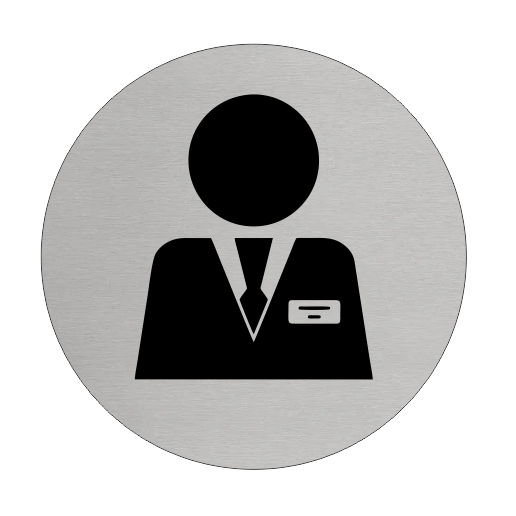 Türschild Ø75mm Geschäftsleitung