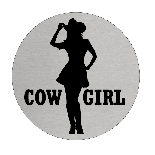 Türschild Ø75mm Cowgirl