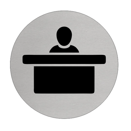 Türschild Ø75mm Rezeption