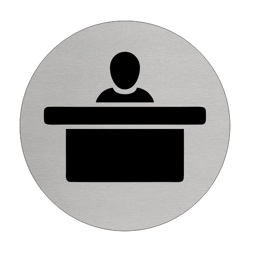 Türschild Ø75mm Rezeption