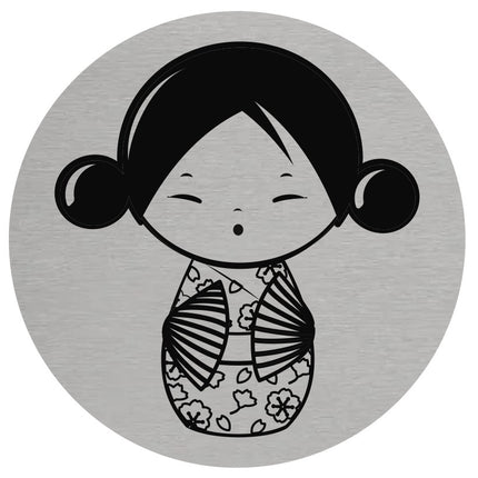 Türschild Ø75mm Damen Kimono
