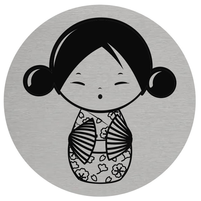 Türschild Ø75mm Damen Kimono