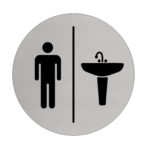 Türschild Ø75mm Herren | Waschbecken