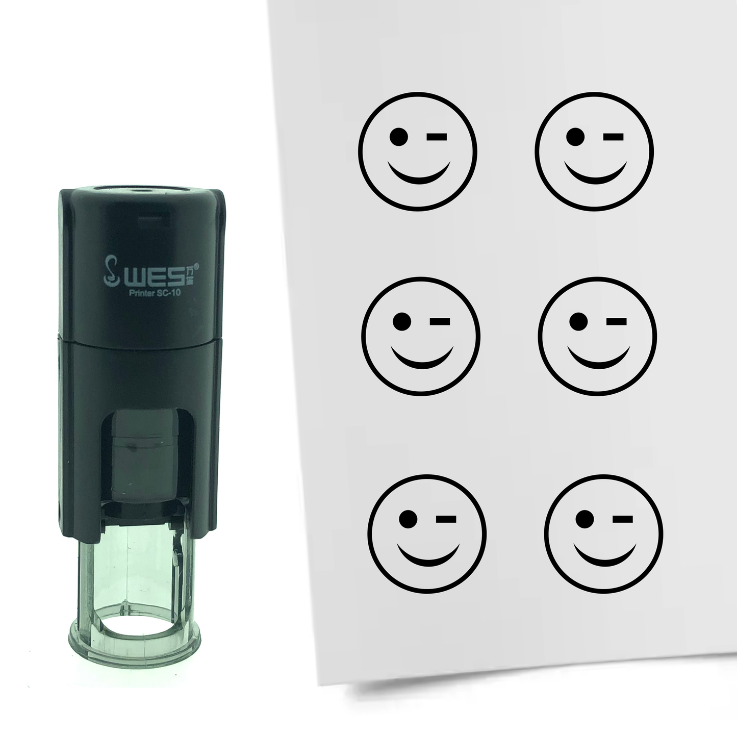 Stempel Zwinkernder Smiley Ø10mm rund