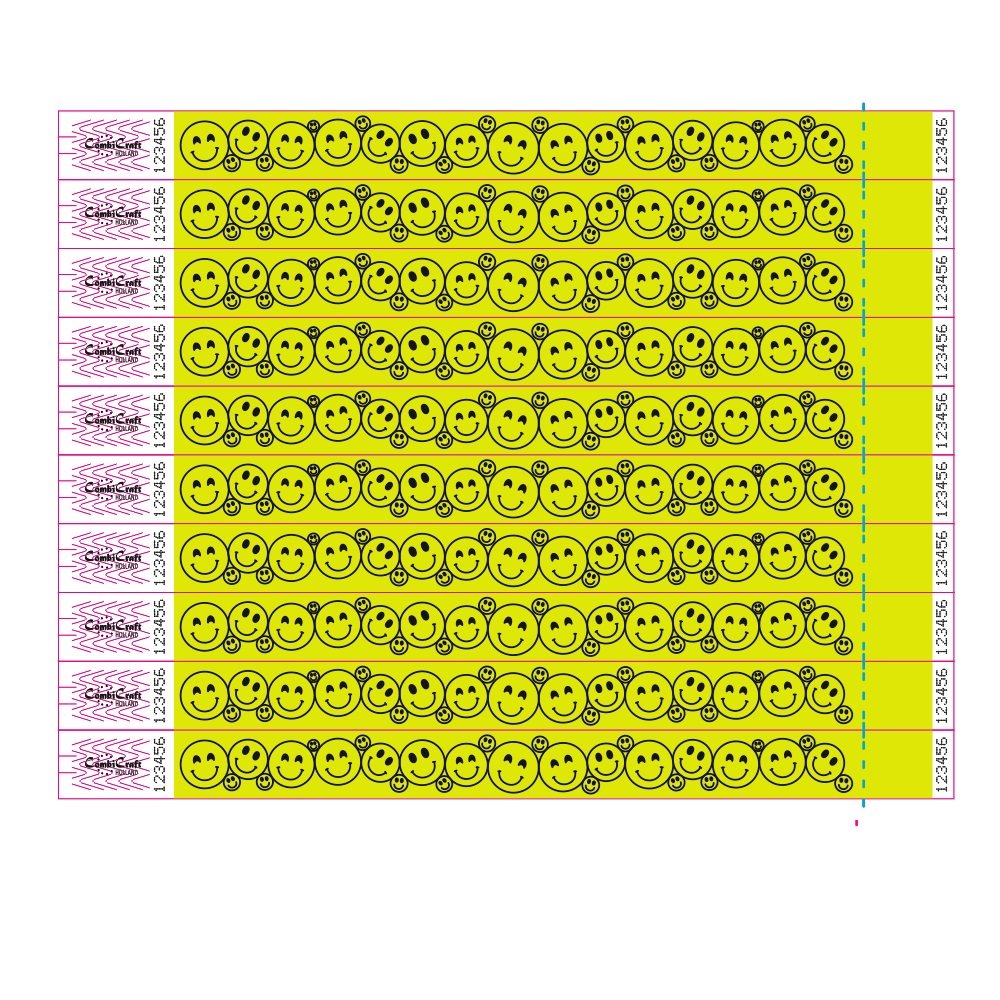 TYVEK Einlassbänder, Smiley - pro 100 Stück