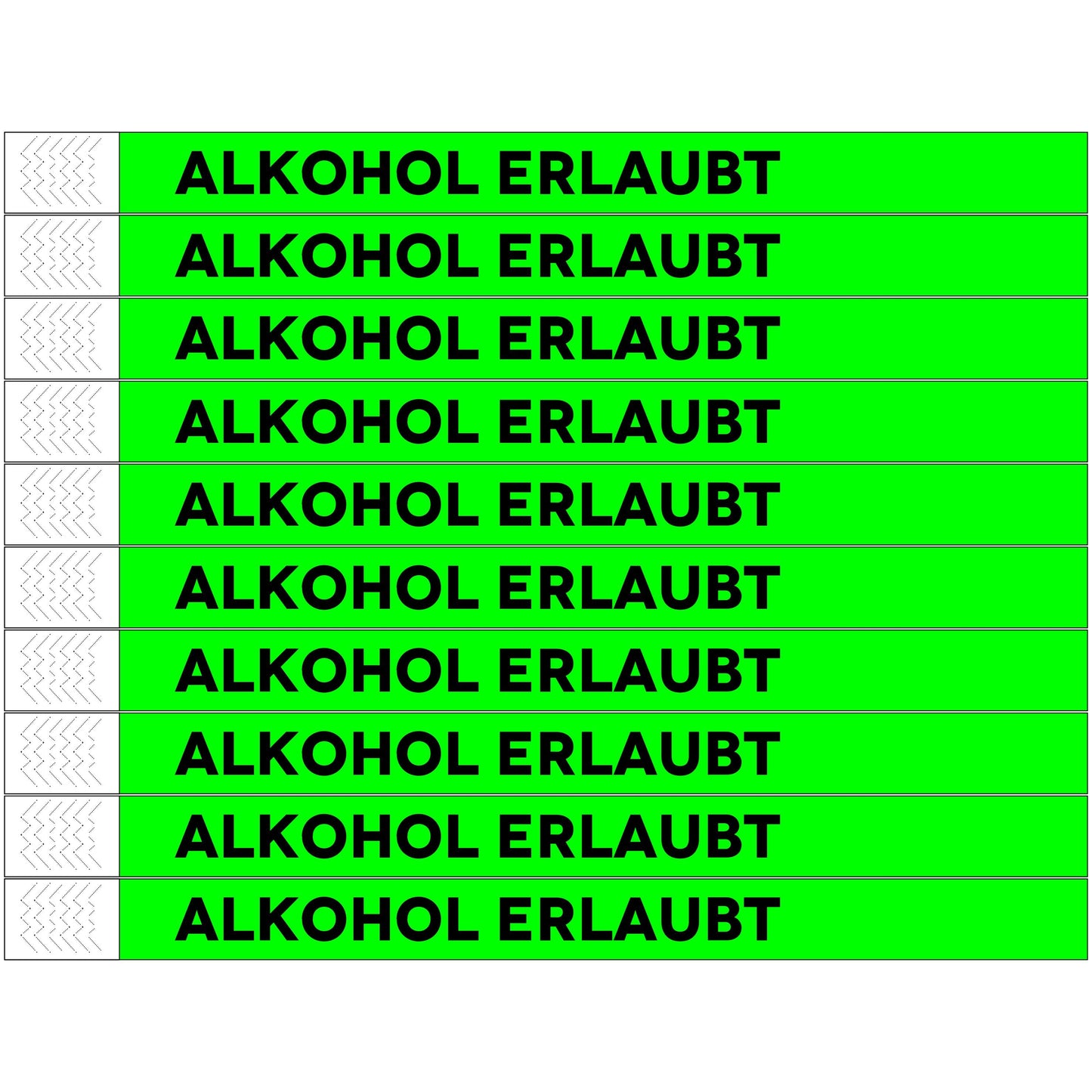 TYREX Einlassbänder 'ALKOHOL ERLAUBT' - pro 100 Stück