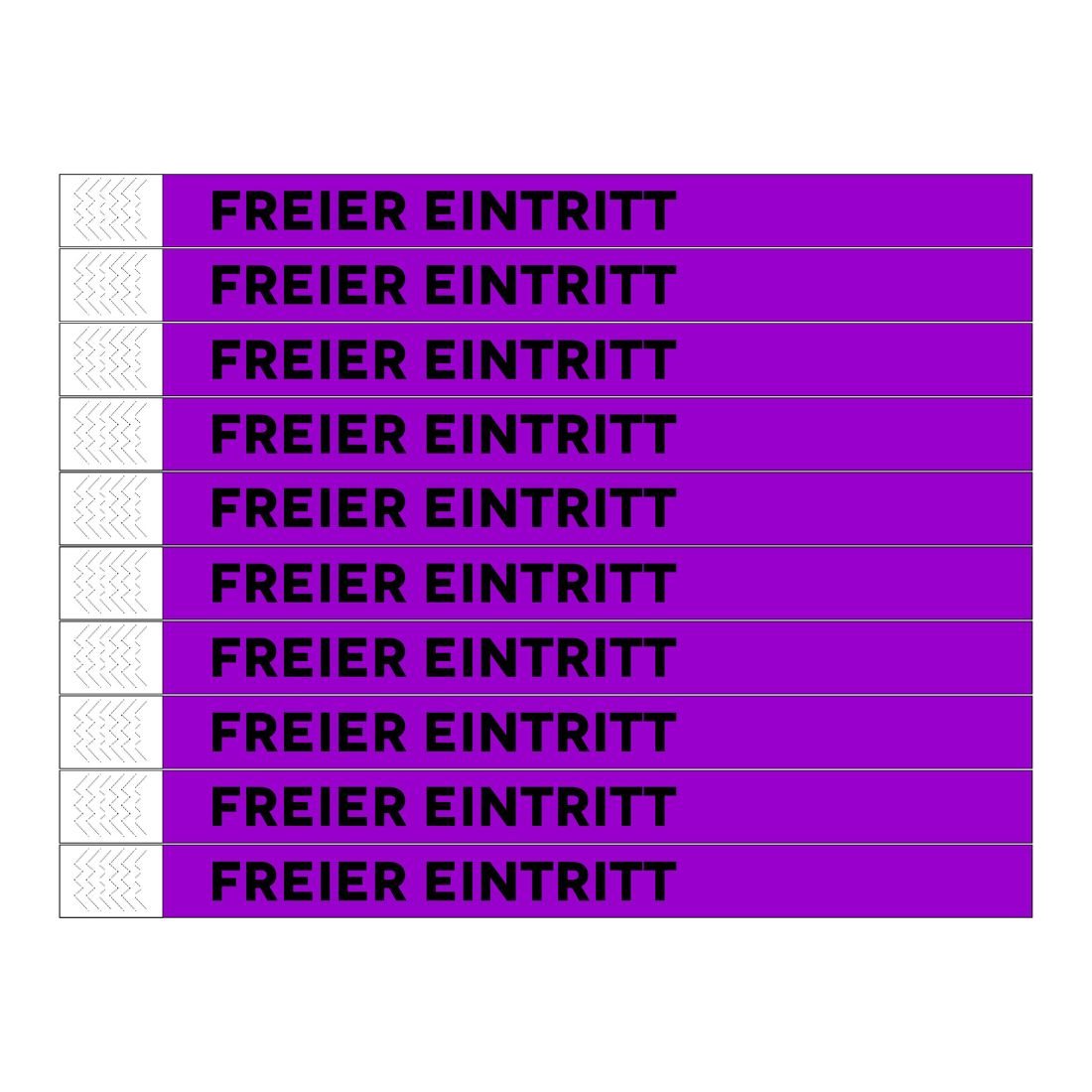 TYREX Einlassbänder 'Freier Eintritt' - pro 100 Stück