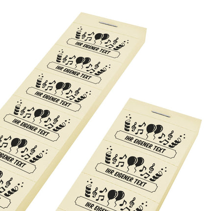 Wertmarken Block 'Party' mit eigenem Text - 1000 Abrisse