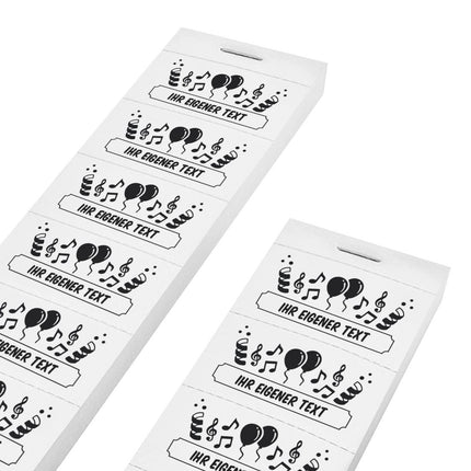 Wertmarken Block 'Party' mit eigenem Text - 1000 Abrisse