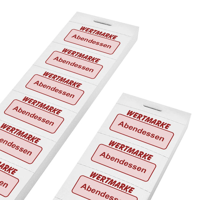 Wertmarken Block 'Abendessen' - 1000 Abrisse pro Satz