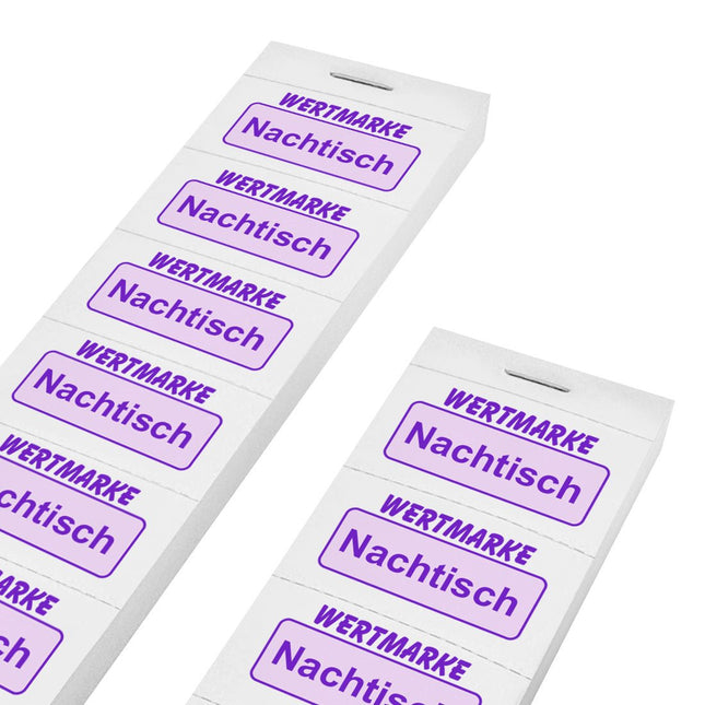 Wertmarken Block 'Nachtisch' - 1000 Abrisse pro Satz