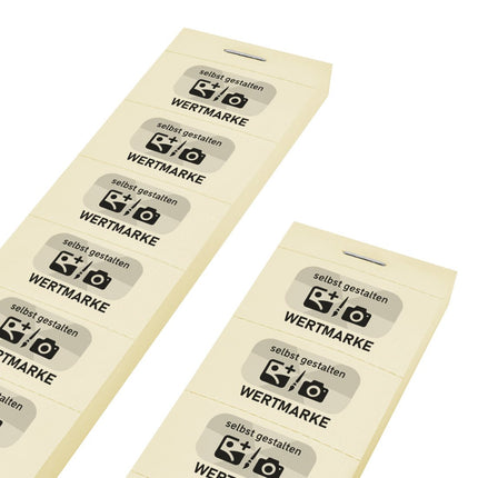 Wertmarken selbst gestalten, 'Wertmarke' mit schwarzem Aufdruck - 1000 Abrisse