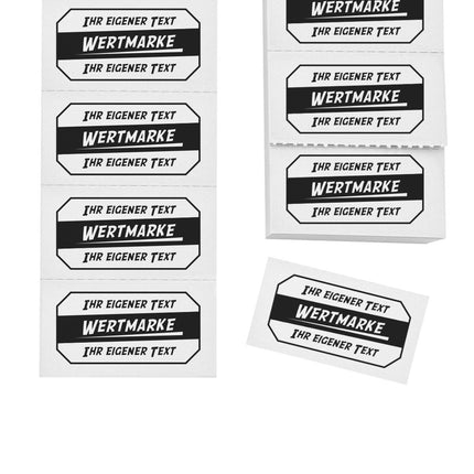 Wertmarken Block mit 2 Zeilen eigenem Text - 1000 Abrisse