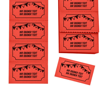 Wertmarken Block 'Girlanden' mit 2 Zeilen eigenem Text - 1000 Abrisse