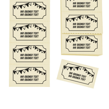Wertmarken Block 'Girlanden' mit 2 Zeilen eigenem Text - 1000 Abrisse