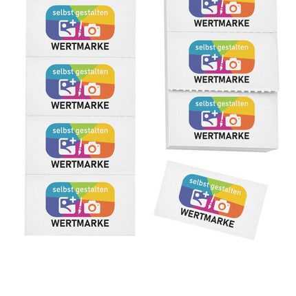 Wertmarken selbst gestalten, 'Wertmarke' mit Full-Color Aufdruck - 1000 Abrisse
