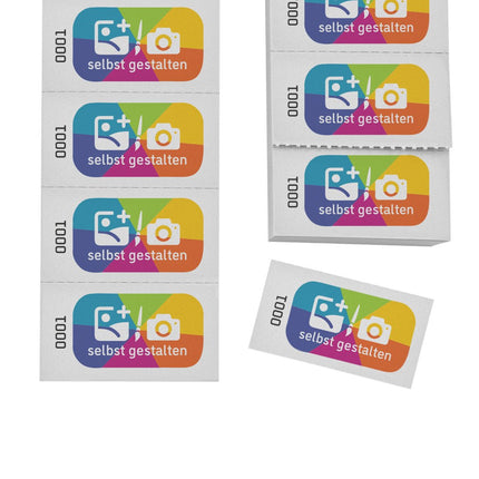Wertmarken Block selbst gestalten, mit Nummerierung - 1000 Abrisse