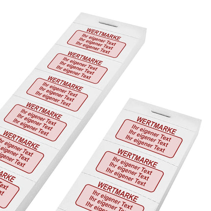 Wertmarken Block mit eigenem farbigem Text  - 1000 Abrisse