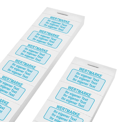 Wertmarken Block mit eigenem farbigem Text  - 1000 Abrisse