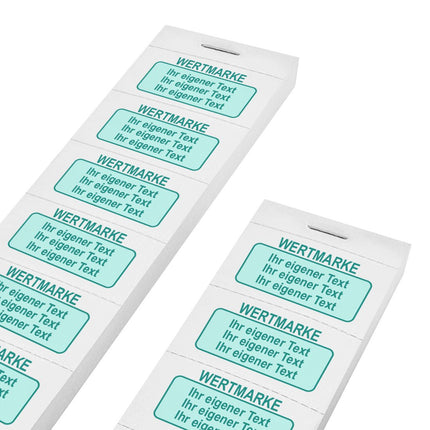 Wertmarken Block mit eigenem farbigem Text  - 1000 Abrisse