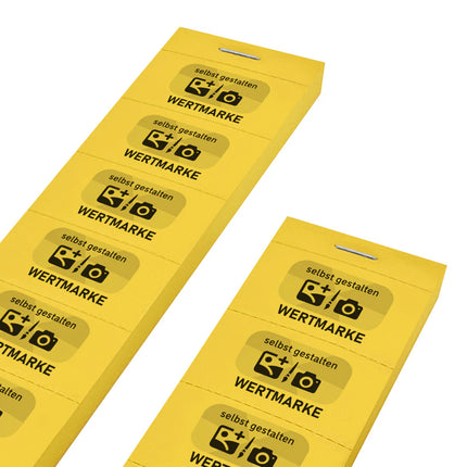 Wertmarken selbst gestalten, 'Wertmarke' mit schwarzem Aufdruck - 1000 Abrisse