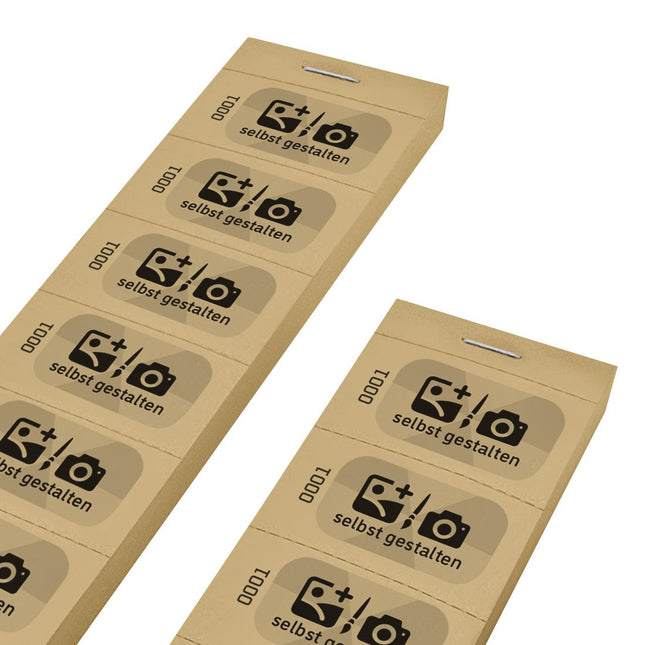 Wertmarken Block selbst gestalten, Schwarzer Aufdruck und Nummerierung- 1000 Abrisse