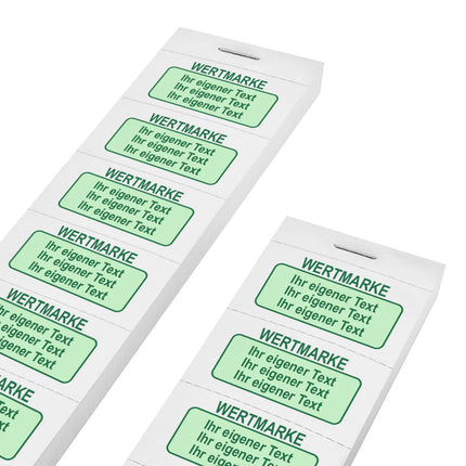 Wertmarken Block mit eigenem farbigem Text  - 1000 Abrisse