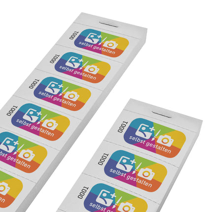 Wertmarken Block selbst gestalten, mit Nummerierung - 1000 Abrisse