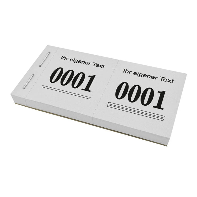 Garderobenummern 1 Zeile eigener Text - 1000 Abrisse