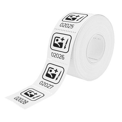 Wertmarken Rolle 30x30mm selbst gestalten - 500 Abrisse