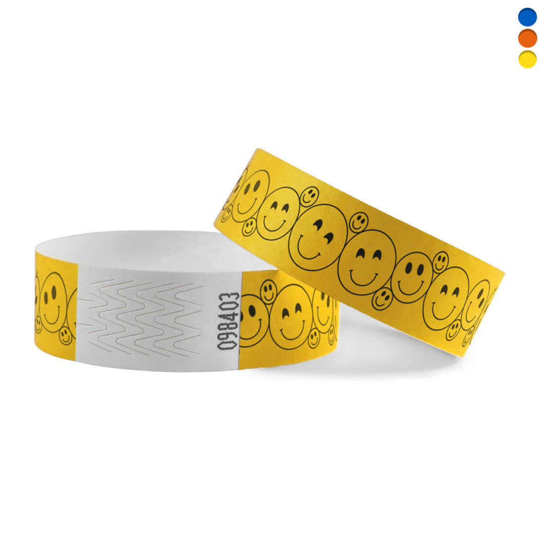TYVEK Einlassbänder, Smiley - pro 100 Stück