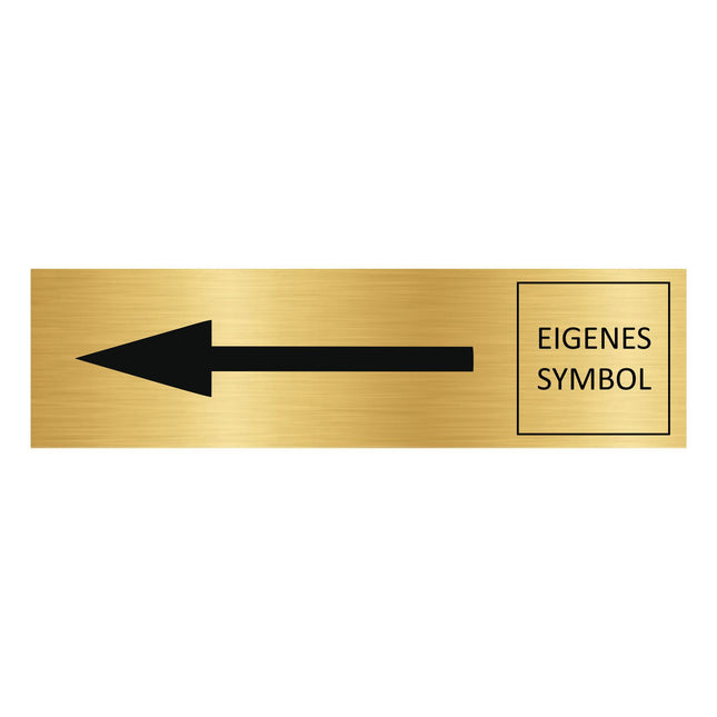Türschild Pfeil Links und eigenem Sybol