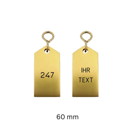 Hotel Schlüsselanhänger Bercy Gold graviert - pro Stück