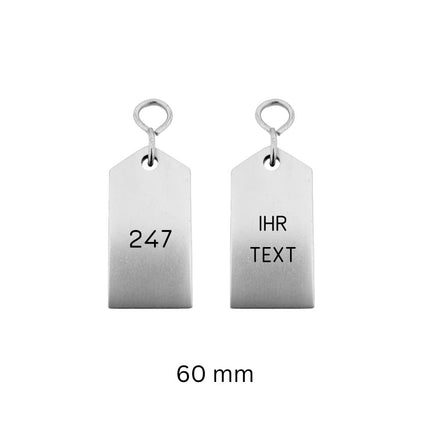 Hotel Schlüsselanhänger Bercy Silber graviert - pro Stück