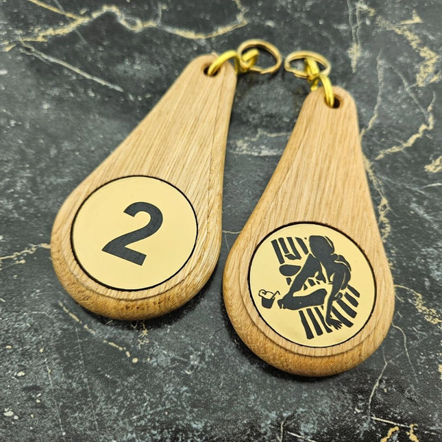 Oaky Drop Hellbraun beidseitig  graviert - pro Stück