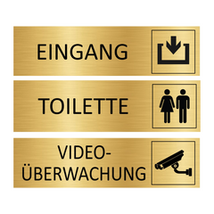 Collection image for: Türschilder Aluminium Gold 165x45 mm